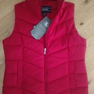 Lands End Winter Puffer Vest xs Red
